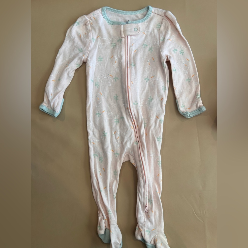 Cloud Island White and Mint Kids Footie